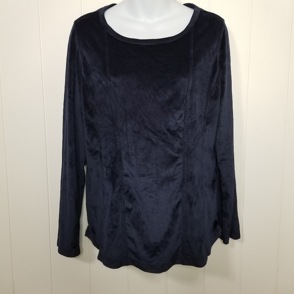 Soft Surroundings Tunic Top Womens Size Small Blue Velvet - Picture 4 of 12